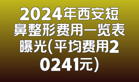2024年西安短鼻整形费用一览表曝光（平均费用20241元）