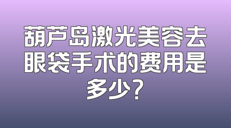 葫芦岛激光美容去眼袋手术的费用是多少？