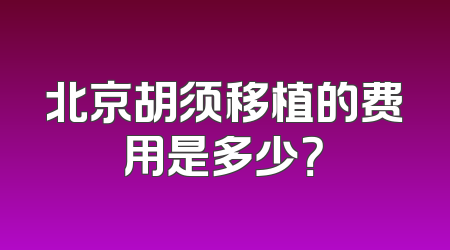 北京胡须移植的费用是多少？