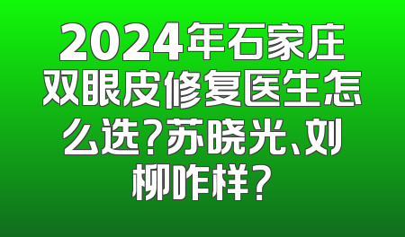 2024年石家庄双眼皮修复医生怎么选？苏晓光、刘柳咋样？