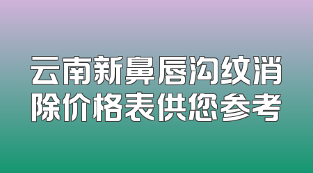 云南新鼻唇沟纹消除价格表供您参考