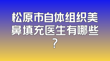松原市自体组织美鼻填充医生有哪些？
