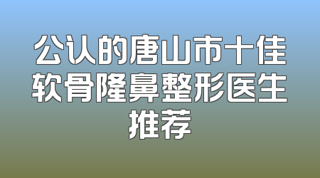 公认的唐山市十佳软骨隆鼻整形医生推荐