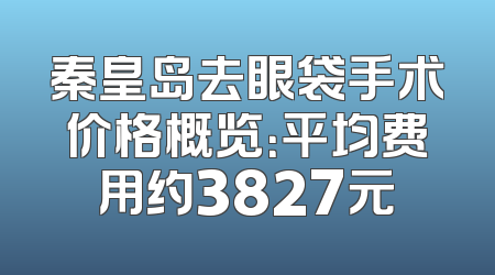 秦皇岛去眼袋手术价格概览：平均费用约3827元