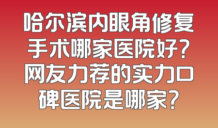 哈尔滨内眼角修复手术哪家医院好？网友力荐的实力口碑医院是哪家？