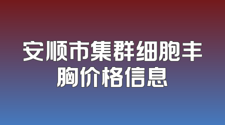 安顺市集群细胞丰胸价格信息