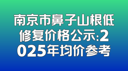 南京市鼻子山根低修复价格公示：2025年均价参考
