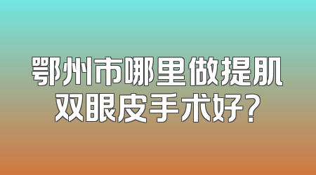 鄂州市哪里做提肌双眼皮手术好？