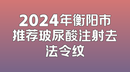 2024年衡阳市推荐玻尿酸注射去法令纹