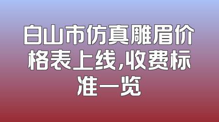 白山市仿真雕眉价格表上线，收费标准一览