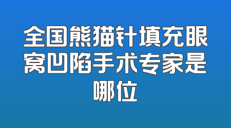全国熊猫针填充眼窝凹陷手术专家是哪位