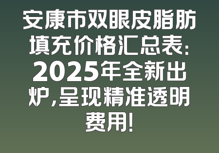 安康市双眼皮脂肪填充价格汇总表：2025年全新出炉，呈现精准透明费用！