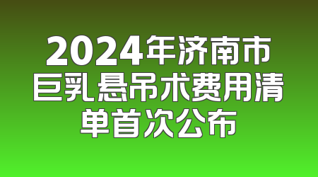 2024年济南市巨乳悬吊术费用清单首次公布