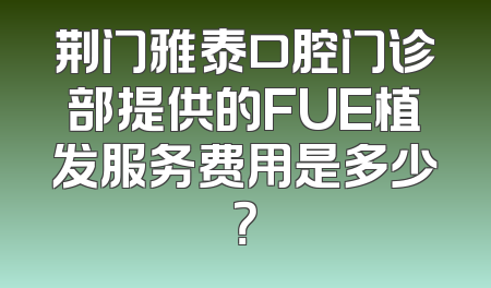 荆门雅泰口腔门诊部提供的FUE植发服务费用是多少？