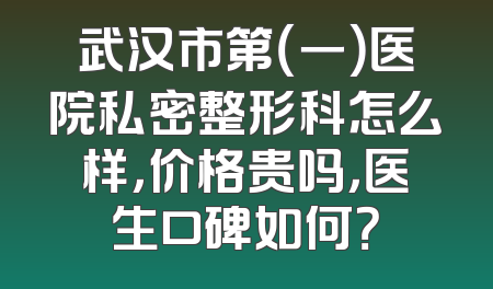 武汉市第（一）医院私密整形科怎么样，价格贵吗，医生口碑如何？