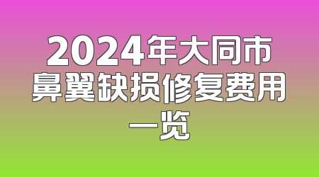 2024年大同市鼻翼缺损修复费用一览