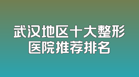 武汉地区十大整形医院推荐排名