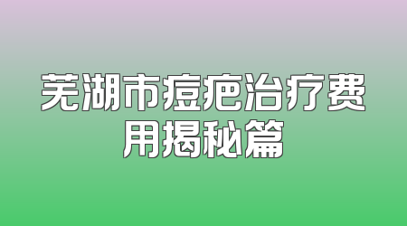 芜湖市痘疤治疗费用揭秘篇