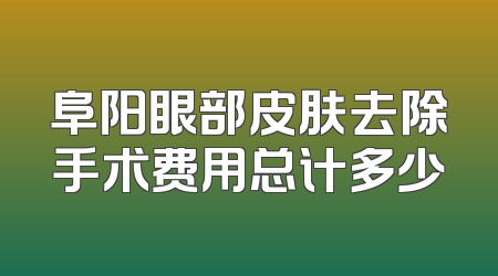 阜阳眼部皮肤去除手术费用总计多少