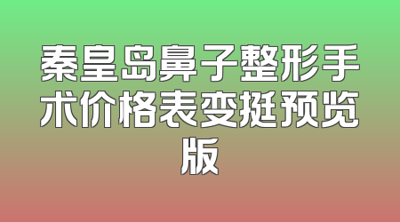 秦皇岛鼻子整形手术价格表变挺预览版