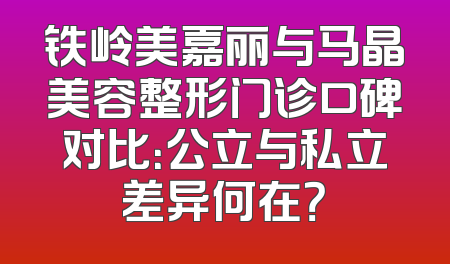 铁岭美嘉丽与马晶美容整形门诊口碑对比：公立与私立差异何在？
