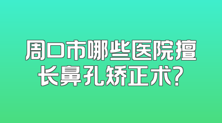 周口市哪些医院擅长鼻孔矫正术？