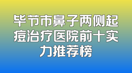 毕节市鼻子两侧起痘治疗医院前十实力推荐榜