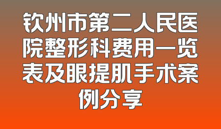 钦州市第二人民医院整形科费用一览表及眼提肌手术案例分享