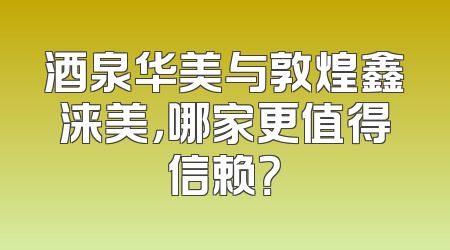 酒泉华美与敦煌鑫涞美，哪家更值得信赖？