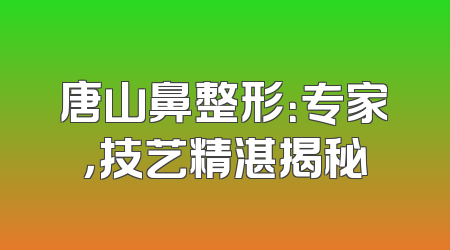 唐山鼻整形：专家，技艺精湛揭秘