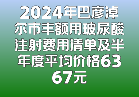 2024年巴彦淖尔市丰额用玻尿酸注射费用清单及半年度平均价格6367元