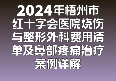 2024年梧州市红十字会医院烧伤与整形外科费用清单及鼻部疼痛治疗案例详解