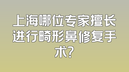 上海哪位专家擅长进行畸形鼻修复手术？