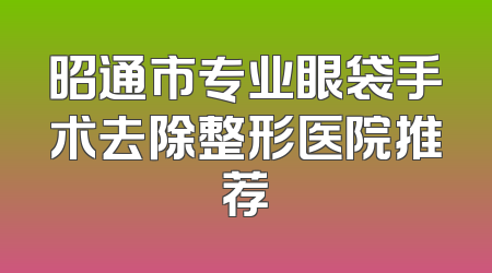 昭通市专业眼袋手术去除整形医院推荐