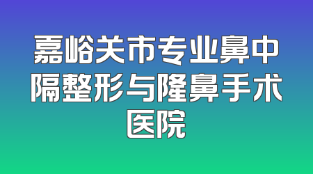 嘉峪关市专业鼻中隔整形与隆鼻手术医院