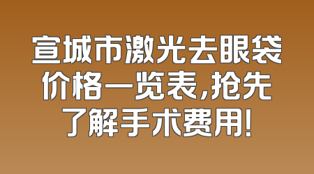 宣城市激光去眼袋价格一览表，抢先了解手术费用！