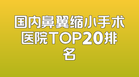 国内鼻翼缩小手术医院TOP20排名