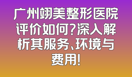 广州翊美整形医院评价如何？深入解析其服务、环境与费用！