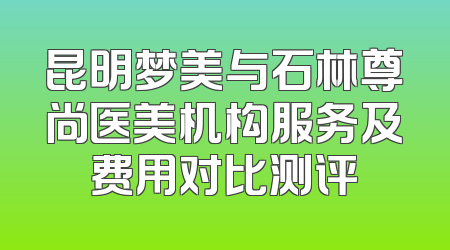 昆明梦美与石林尊尚医美机构服务及费用对比测评