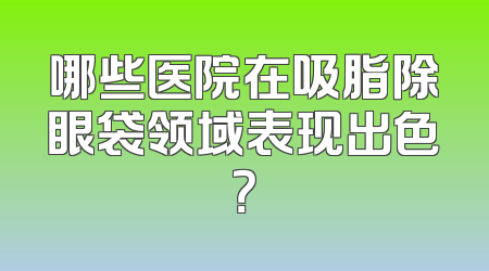 哪些医院在吸脂除眼袋领域表现出色？