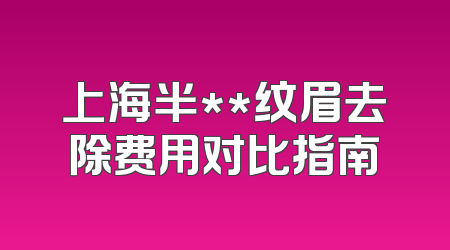 上海半**纹眉去除费用对比指南