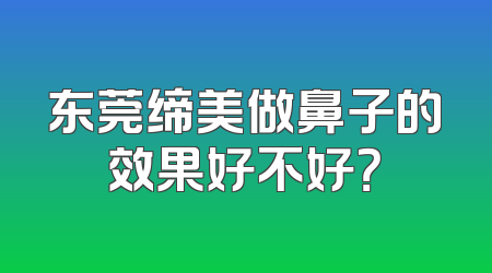 东莞缔美做鼻子的效果好不好？