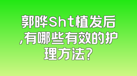 郭晔sht植发后，有哪些有效的护理方法？