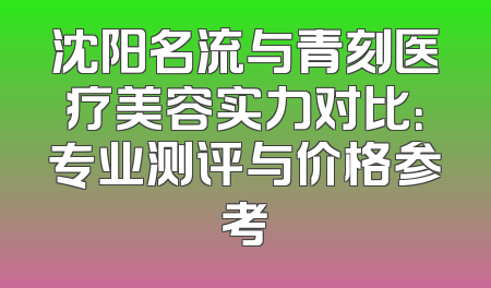 沈阳名流与青刻医疗美容实力对比：专业测评与价格参考