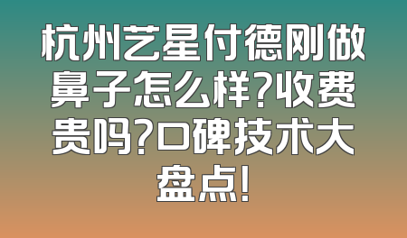 杭州艺星付德刚做鼻子怎么样？收费贵吗？口碑技术大盘点！