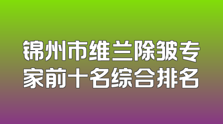 锦州市维兰除皱专家前十名综合排名
