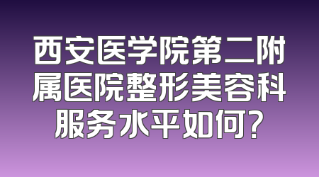 西安医学院第二附属医院整形美容科服务水平如何？