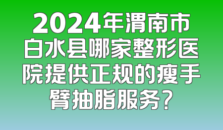 2024年渭南市白水县哪家整形医院提供正规的瘦手臂抽脂服务？
