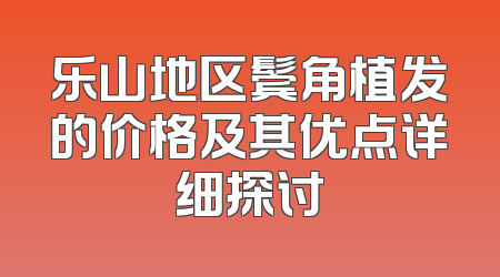 乐山地区鬓角植发的价格及其优点详细探讨
