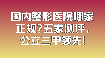 国内整形医院哪家正规？五家测评，公立三甲领先！